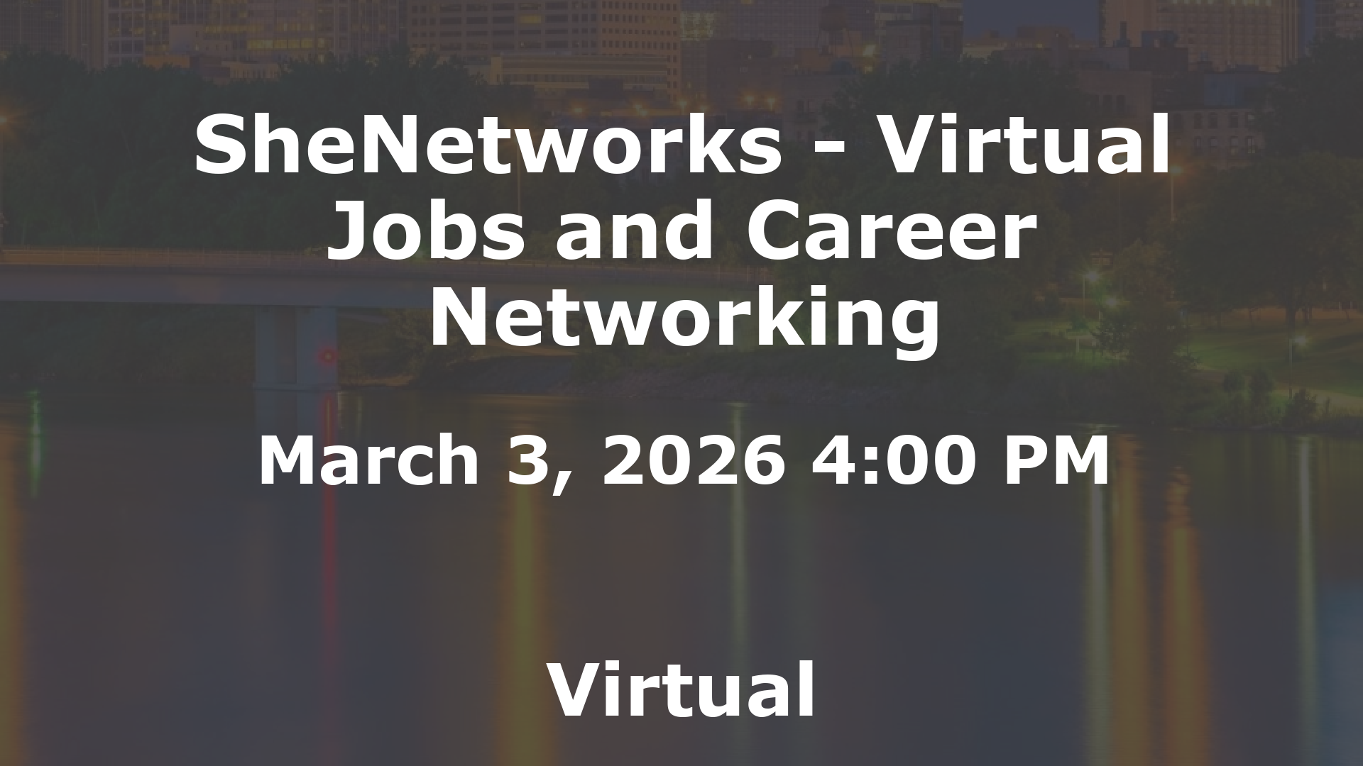 SheNetworks - Virtual Jobs and Career Networking event image